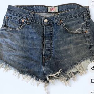Levi's Women's Distressed Blue Jean Shorts